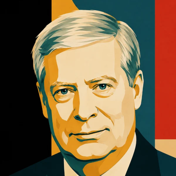 Illustrated portrait of Stanley Druckenmiller, Chairman & CEO, Duquesne Family Office