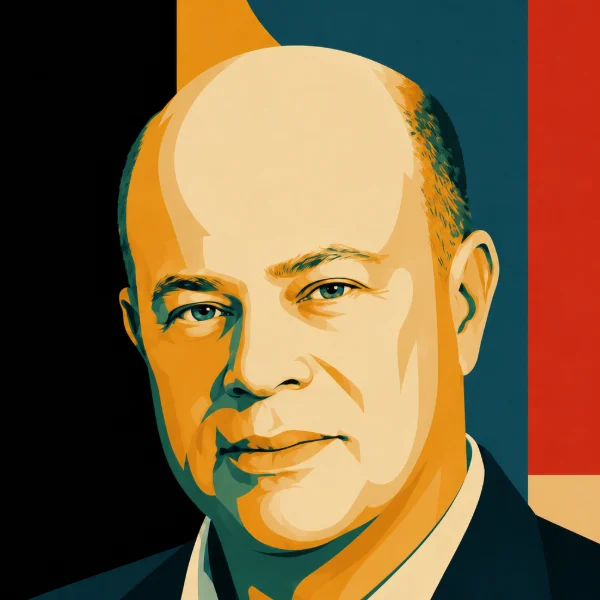 Illustrated portrait of David Tepper, Founder & President, Appaloosa